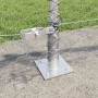Reja con postes Plateado 0.5 x 100 m Acero recubierto de PVC