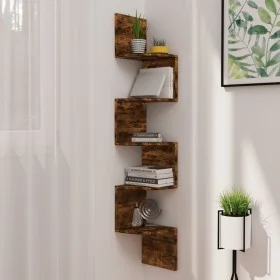 Smoked Oak Engineered Wood Wall Corner Shelf by vidaXL, Shelves and shelves - Ref: Foro24-326839, Price: 32,19 €, Discount: %