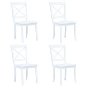 Sillas de comedor 4 unidades madera maciza de caucho blanco Sillas de comedor 4 unidades madera maciza de caucho blanco