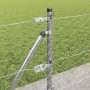 Reja con postes Plateado 0.6 x 100 m Acero recubierto de PVC