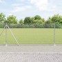 Reja con postes Plateado 0.8 x 100 m Acero recubierto de PVC