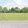 Reja con postes Plateado 1.2 x 100 m Acero recubierto de PVC