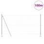 Reja con postes Plateado 1.2 x 100 m Acero recubierto de PVC