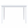 Mesa de comedor de madera maciza de caucho blanca 114x71x75 cm