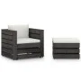 Muebles de jardín 2 pzas con cojines gris madera impregnada de vidaXL, Conjuntos de jardín - Ref: Foro24-3068146, Precio: 193...