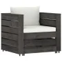Muebles de jardín 2 pzas con cojines gris madera impregnada de vidaXL, Conjuntos de jardín - Ref: Foro24-3068146, Precio: 193...
