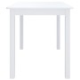 Mesa de comedor de madera maciza de caucho blanca 114x71x75 cm