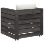 Gartenmöbel 2 Stk. mit Kissen grau imprägniertes Holz von vidaXL, Gartensets - Ref: Foro24-3068146, Preis: 196,26 €, Rabatt: %