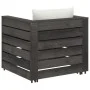 Muebles de jardín 2 pzas con cojines gris madera impregnada de vidaXL, Conjuntos de jardín - Ref: Foro24-3068146, Precio: 193...