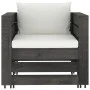 Muebles de jardín 2 pzas con cojines gris madera impregnada de vidaXL, Conjuntos de jardín - Ref: Foro24-3068146, Precio: 193...