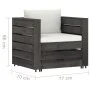 Muebles de jardín 2 pzas con cojines gris madera impregnada de vidaXL, Conjuntos de jardín - Ref: Foro24-3068146, Precio: 193...