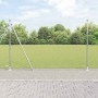 Reja con postes Plateado 1.6 x 100 m Acero recubierto de PVC