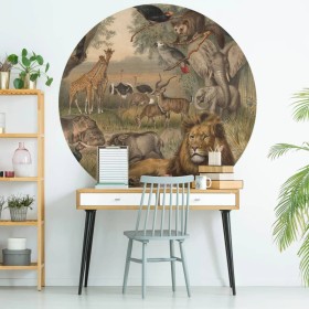 WallArt Círculo de papel pintado Animals of Africa 190 cm