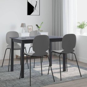 Mesa de comedor de madera maciza de caucho negro 114x71x75 cm en Mesas de cocina y de comedor | Comprar online en Foro24