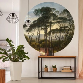 WallArt Círculo de papel pintado Umbrella Pines in Italy 190 cm