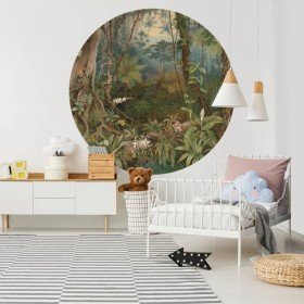 WallArt Papel pintado de pared redondo In the Jungle 190 cm