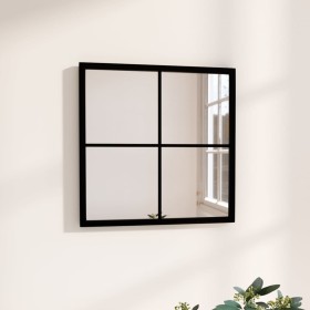 Espejo de pared metal negro 40x40 cm