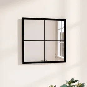 Schwarzer Metallwandspiegel 40x40 cm von vidaXL, Spiegel - Ref: Foro24-342204, Preis: 41,52 €, Rabatt: %