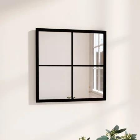 Espejo de pared metal negro 40x40 cm de vidaXL, Espejos - Ref: Foro24-342204, Precio: 41,52 €, Descuento: %