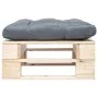 Garden pallet ottoman with natural wood gray cushion by vidaXL, Outdoor ottomans - Ref: Foro24-277474, Price: 59,81 €, Discou...