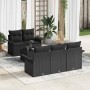 Conjunto de sofá de jardín Manual 6 pcs Negro 55 x 55 x 37 cm