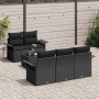 Conjunto de sofá de jardín Manual 6 pcs Negro 55 x 55 x 37 cm