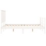 Weißer Massivholzbettrahmen mit Kopfteil 140x190 cm von vidaXL, Betten und Lattenroste - Ref: Foro24-3195202, Preis: 147,37 €...