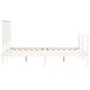 White solid wood bed frame with headboard 140x190 cm by vidaXL, Beds and slatted bases - Ref: Foro24-3195202, Price: 145,55 €...