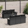 Conjunto de sofá de jardín Manual 7 pcs Negro 55 x 55 x 37 cm