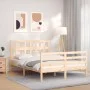 Estructura de cama con cabecero madera maciza 120x200 cm de vidaXL, Camas y somieres - Ref: Foro24-3194826, Precio: 112,97 €,...