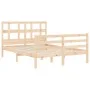 Estructura de cama con cabecero madera maciza 120x200 cm de vidaXL, Camas y somieres - Ref: Foro24-3194826, Precio: 112,97 €,...