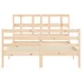 Estructura de cama con cabecero madera maciza 120x200 cm de vidaXL, Camas y somieres - Ref: Foro24-3194826, Precio: 112,97 €,...
