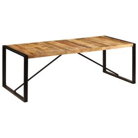 Mesa de comedor de madera maciza de mango 220x100x75 cm