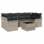 Conjunto de sofá de jardín 7 pcs Gris Claro y Gris Oscuro