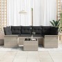 Conjunto de sofá de jardín 7 pcs Gris Claro y Gris Oscuro