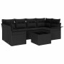 Conjunto de sofá de jardín Manual 7 pcs Negro 55 x 55 x 37 cm