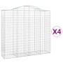 Gabionenkörbe 4 Stk. Bogenform Eisen 200x50x180/200 cm von vidaXL, Töpfe und Pflanzgefäße - Ref: Foro24-3145726, Preis: 569,7...