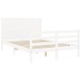 Weißer Massivholzbettrahmen mit Kopfteil 140x200 cm von vidaXL, Betten und Lattenroste - Ref: Foro24-3194637, Preis: 196,29 €...