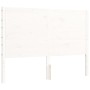 White solid wood bed frame with headboard 140x200 cm by vidaXL, Beds and slatted bases - Ref: Foro24-3194637, Price: 196,29 €...
