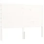 White solid wood bed frame with headboard 140x200 cm by vidaXL, Beds and slatted bases - Ref: Foro24-3194637, Price: 193,35 €...
