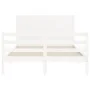 Weißer Massivholzbettrahmen mit Kopfteil 140x190 cm von vidaXL, Betten und Lattenroste - Ref: Foro24-3194617, Preis: 191,68 €...