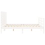 White solid wood bed frame with headboard 140x190 cm by vidaXL, Beds and slatted bases - Ref: Foro24-3194617, Price: 194,58 €...