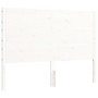 White solid wood bed frame with headboard 140x190 cm by vidaXL, Beds and slatted bases - Ref: Foro24-3194617, Price: 194,58 €...