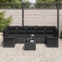 Conjunto de sofá de jardín Manual 8 pcs Negro 55 x 55 x 37 cm