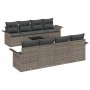 Conjunto de sofá de jardín con cojín 9 pcs Gris 55 x 55 x 37 cm
