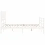 White solid wood bed frame with headboard 140x200 cm by vidaXL, Beds and slatted bases - Ref: Foro24-3194442, Price: 137,34 €...