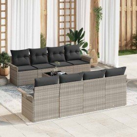 Conjunto de sofá de jardín 9 pcs Gris Claro y Gris Oscuro en Sofás de exterior | Comprar online en Foro24