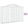 Gabion baskets 14 pcs arch shape iron 200x30x120/140 cm by vidaXL, Pots and planters - Ref: Foro24-3145463, Price: 1,00 €, Di...