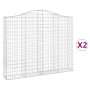 Gabionenkörbe 2 Stück Bogenform Eisen 200x30x160/180 cm von vidaXL, Töpfe und Pflanzgefäße - Ref: Foro24-3145493, Preis: 299,...