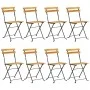 Folding garden chairs 8 pcs solid acacia wood and steel by vidaXL, Garden chairs - Ref: Foro24-3152107, Price: 298,70 €, Disc...